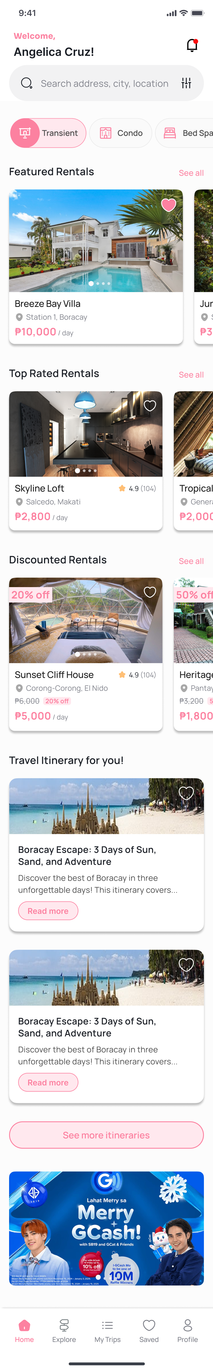 Bunky App Discover Screen